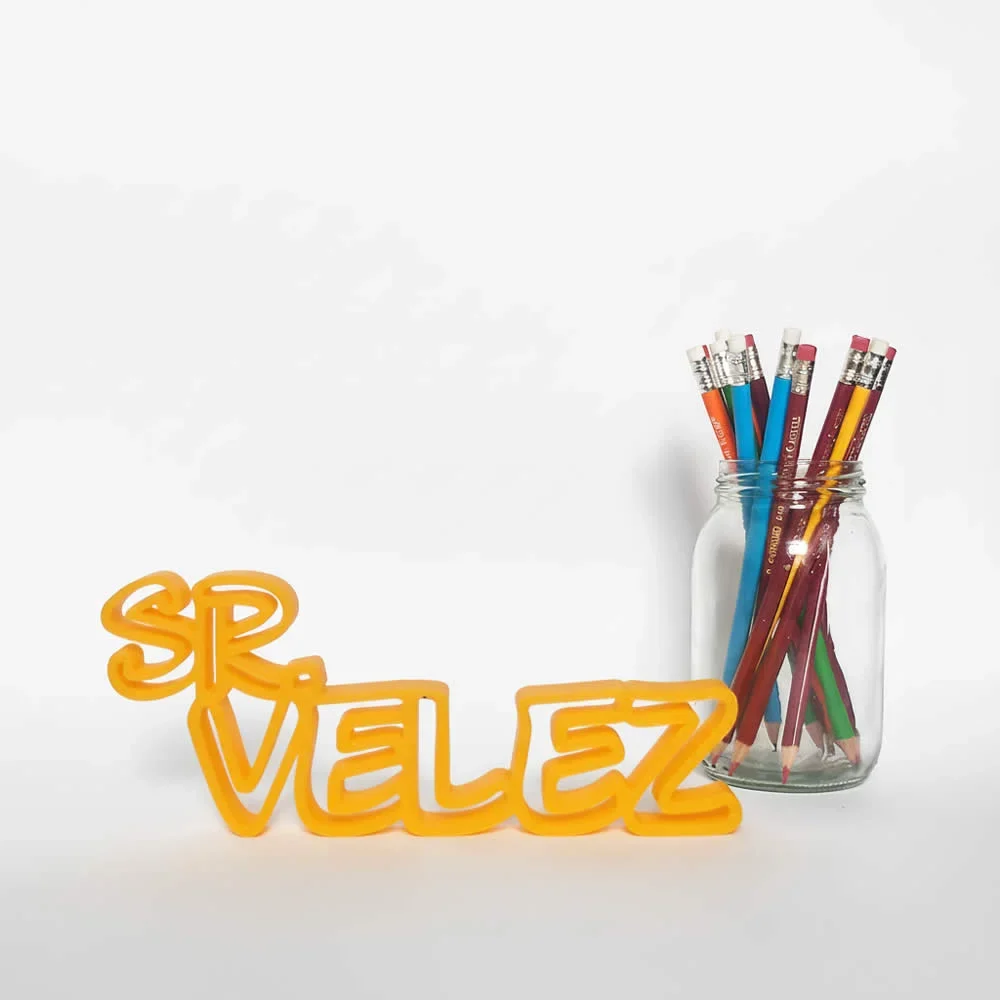 Placa 3D personalizada con nombre – color amarillo