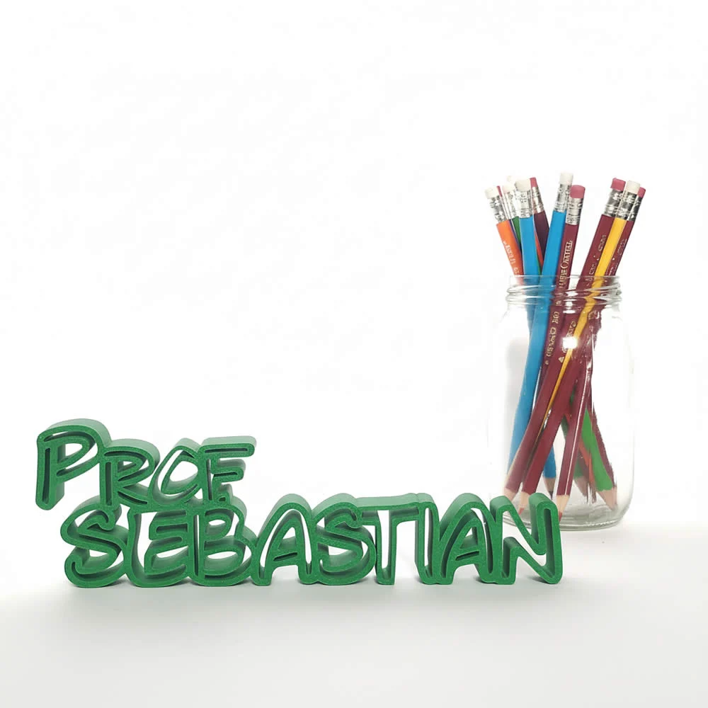 Placa 3D personalizada con nombre – color verde