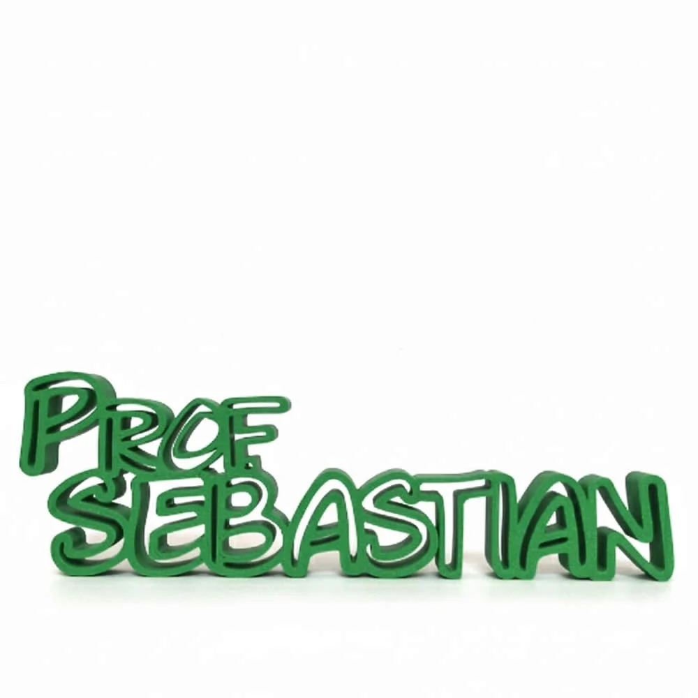 Placa 3D personalizada con nombre verde